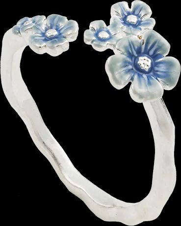 forget me not silver ring