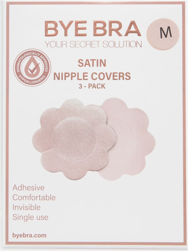 Bye Bra Satin Nipple Covers - Beige - M