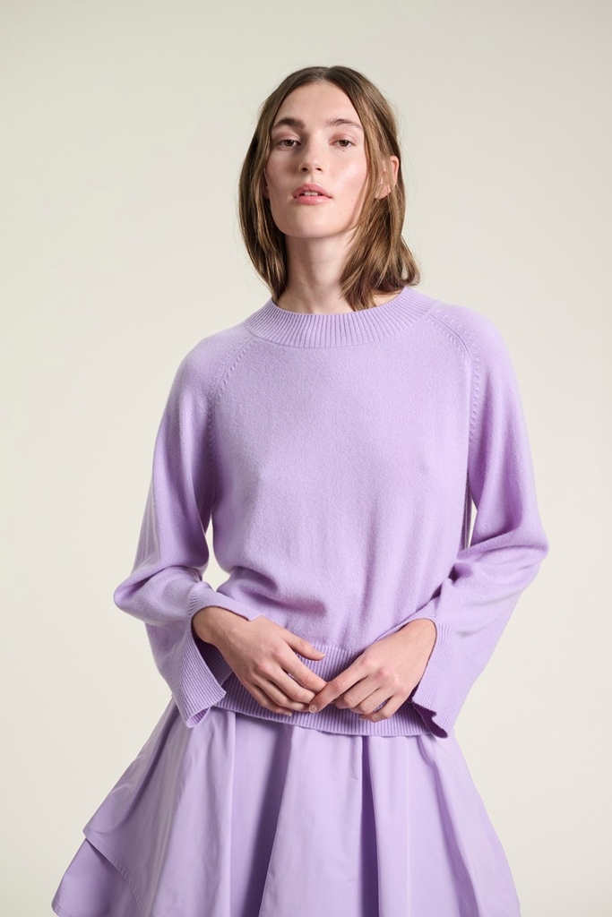 Bitte Kai Rand Kumo Cashmere Raglan Bluse Kvinde Ivory Melange Sweaters Str M Cashmere - hos Magasin