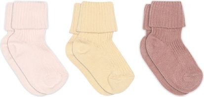 Ribe babystrumpor, 3-pack - Woodrose - 19/21