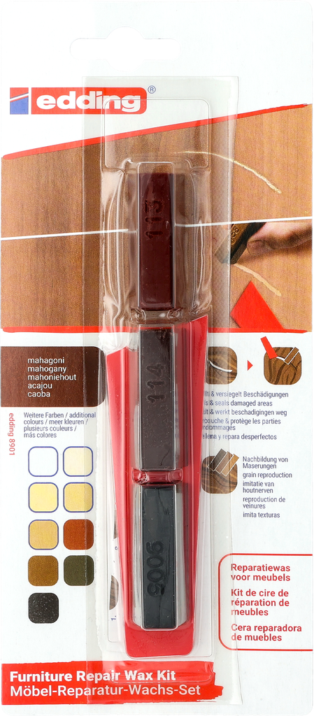 Edding e-8901 furniture repair wax kit walnut