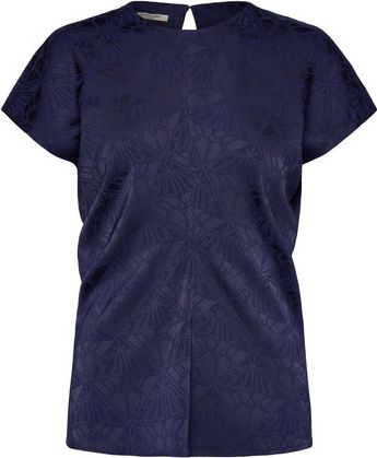 SCOTCH & SODA Satin Jacquard Top |Navy |36