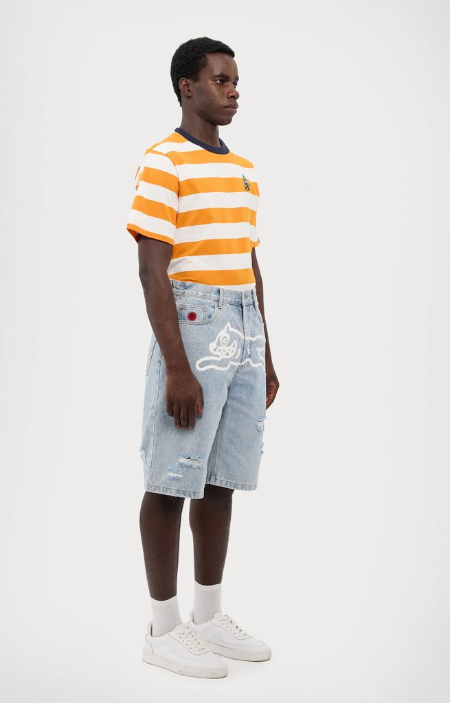 running dog - denimshorts - heavy wash blue