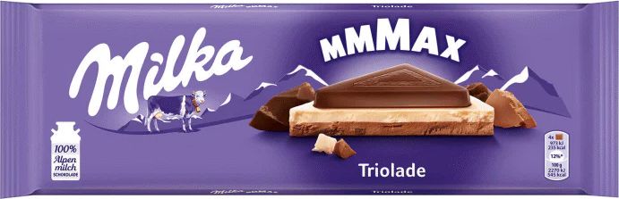 milka mmmax triolade med 3 typer alpine mælkechokolade 280g / 9.88oz