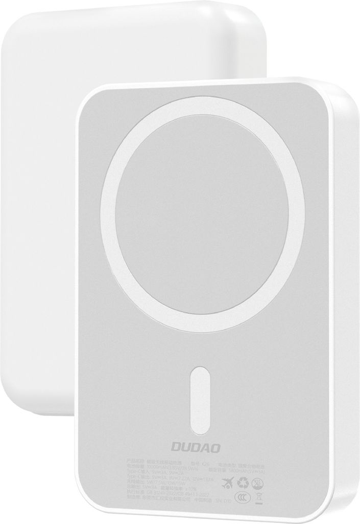 Dudao K26 10000mAh 20W USB-A / USB-C / MagSafe - White Powerbank - Hvid - 10000 mAh