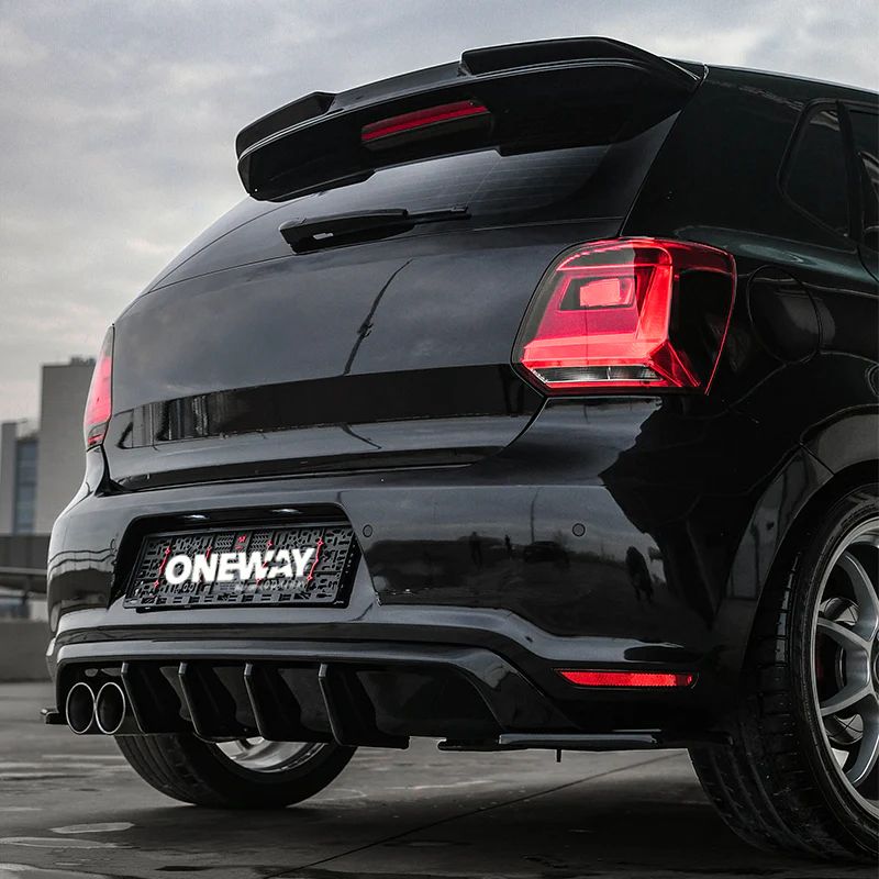 oneway rear diffuser suitable for volkswagen polo 6r gti 2009-2014 - gloss black