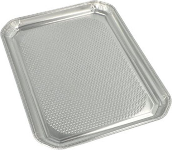 5 stk. serveringsfade aluminium sølvfarvet 35x26 cm