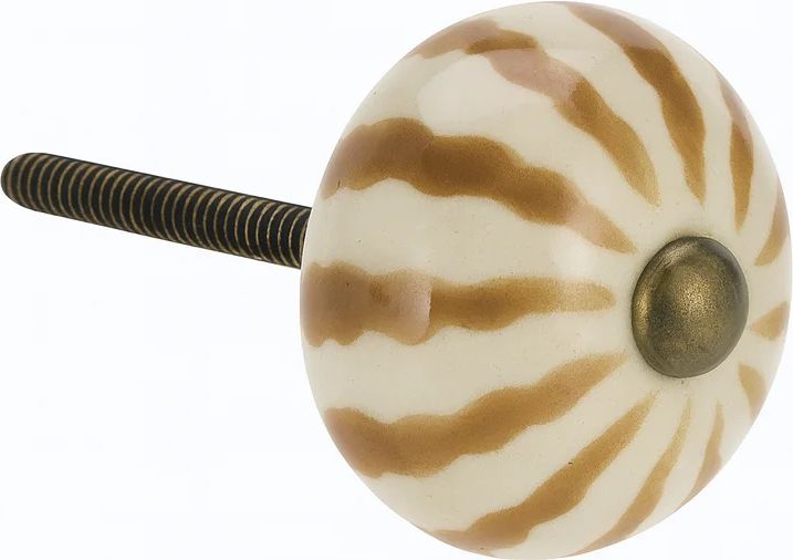 madam stoltz håndmalet porcelæn knop, brun