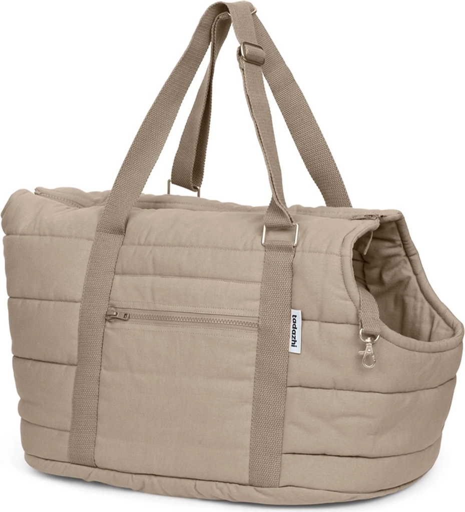 tadazhi rio // dog bag in organic cotton (dark sand)