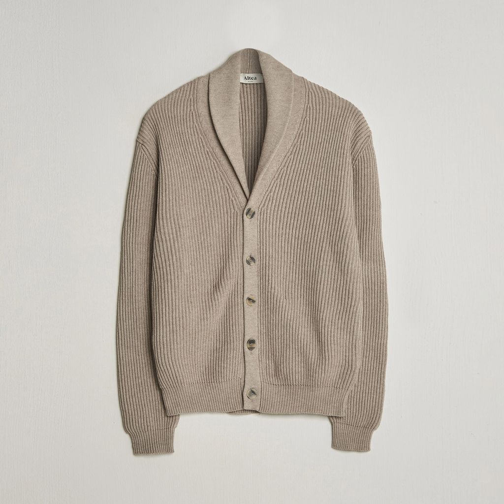 altea cotton/cashmere shawl cardigan taupe