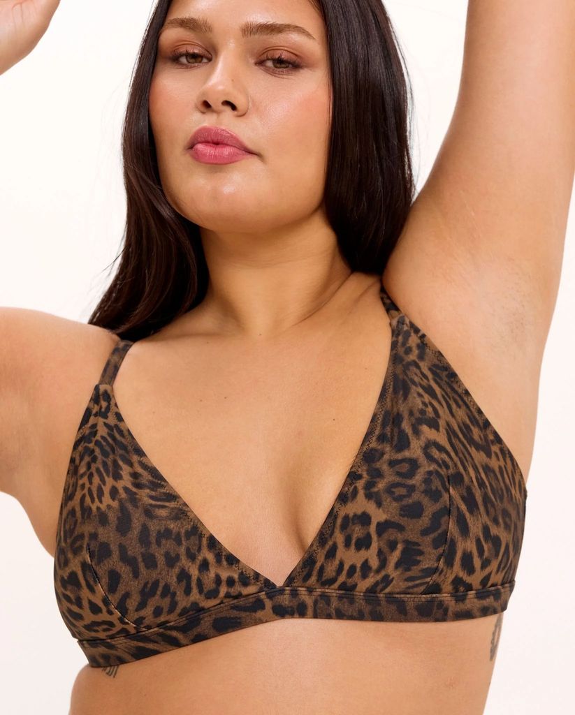 triangle bikini top dark leopard