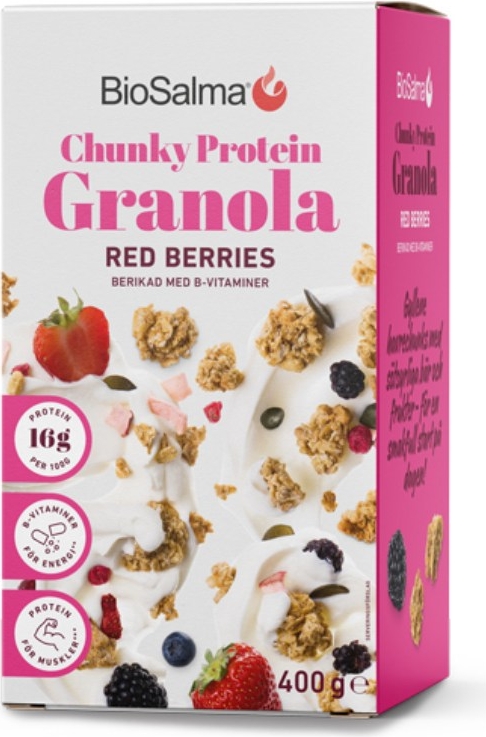 biosalma chunky protein granola red berries 400 g