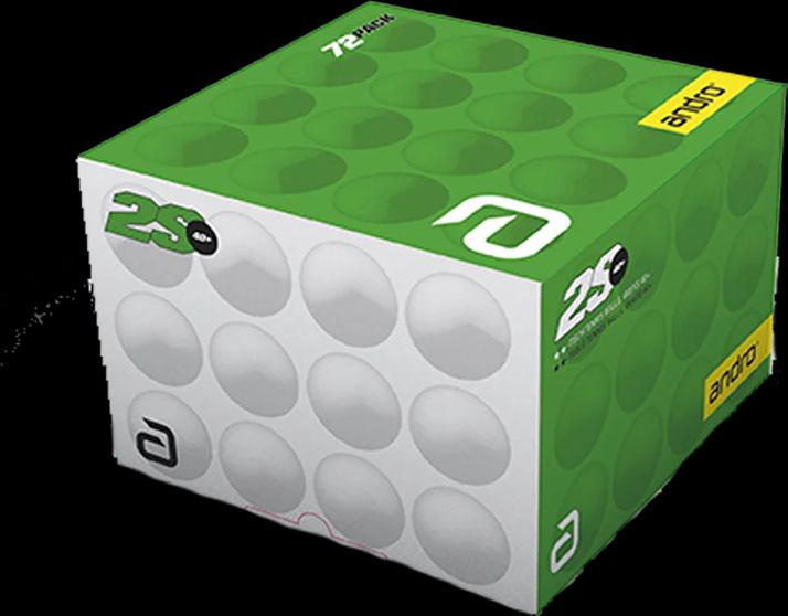 andro Poly 2S Bordtennisbold 72 Stk Hvid
