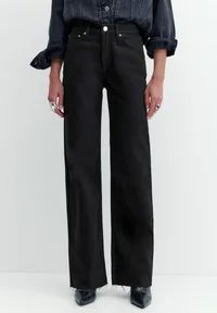 high-waist - jeans straight leg - black