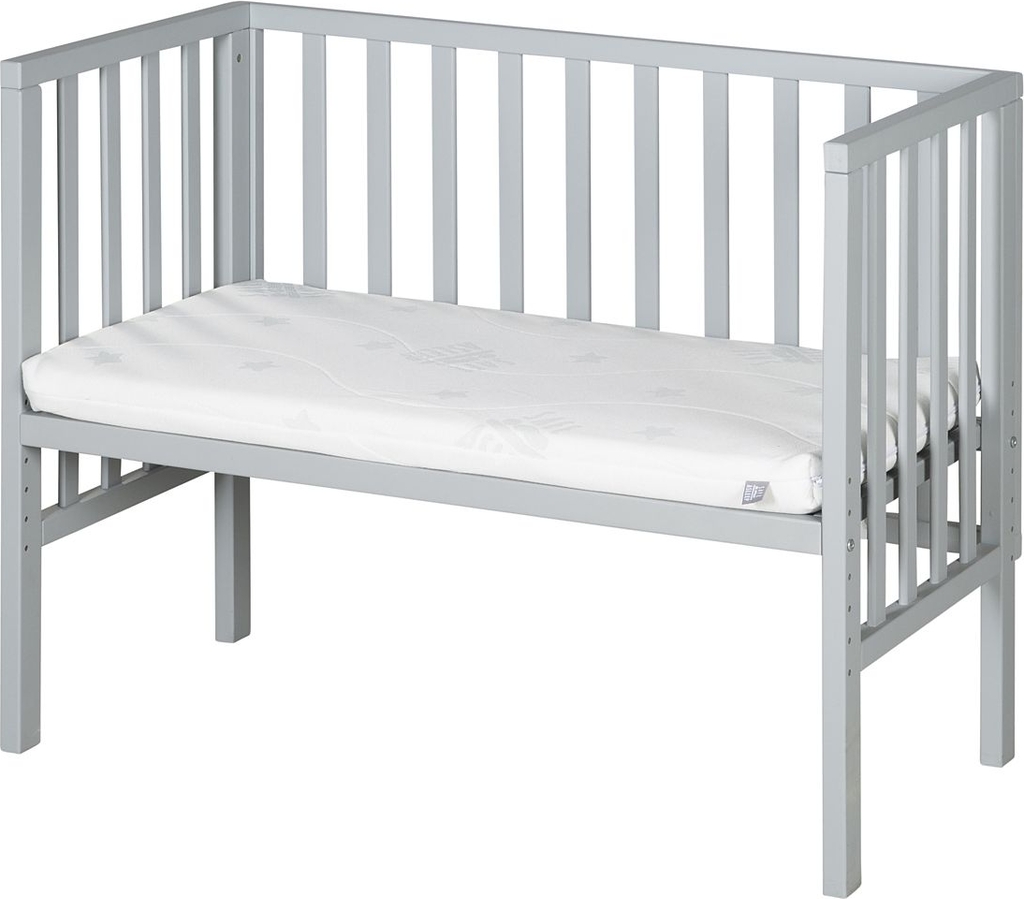 roba - bedside crib 2 in 1 incl. barrier + mattress - tremmesenge - white - 9