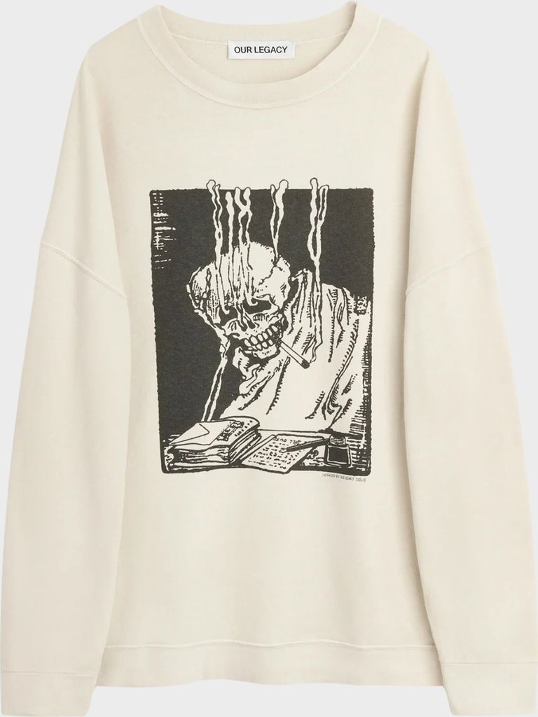 Our Legacy Sweatshirt Angry Fan Mail Print - White