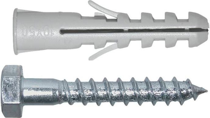 nkt fasteners standarddybel m/fransk skrue 10 x 50 mm 5 stk.