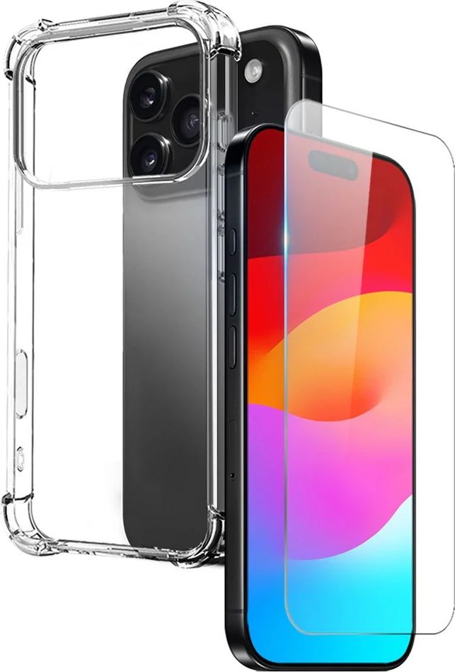 Northjo iPhone 17 Pro 2-i-1 Beskyttelsessæt Med Stødabsorberende Fleksibelt Plastik Cover