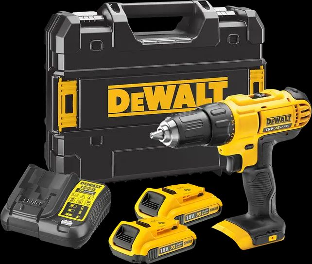 dewalt bore-/skruemaskine 18v, 2x2ah batteri og lader