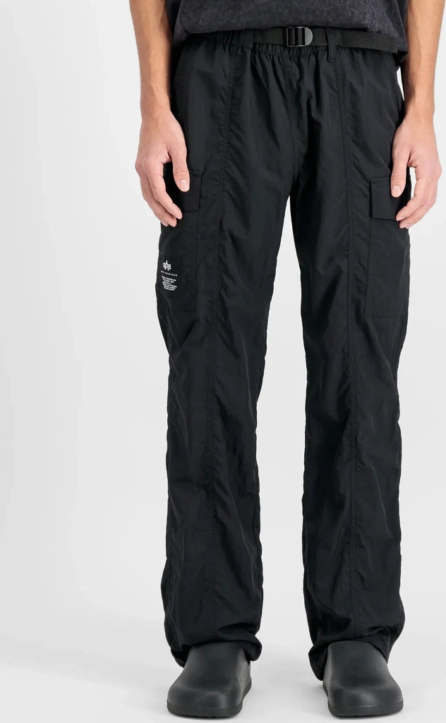 nylon cargo pants - black