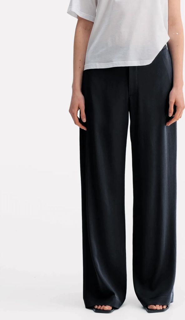 Ahlvar Gallery Mila Heavy Satin Trousers - Grey - S Regular