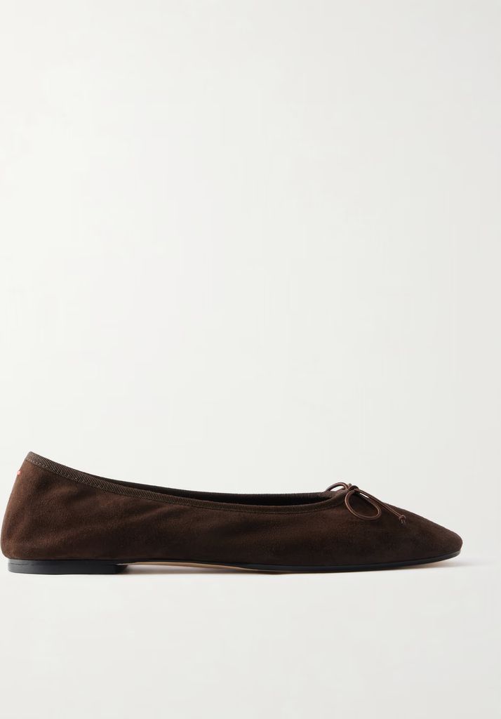 tiby bow-detailed suede ballet flats