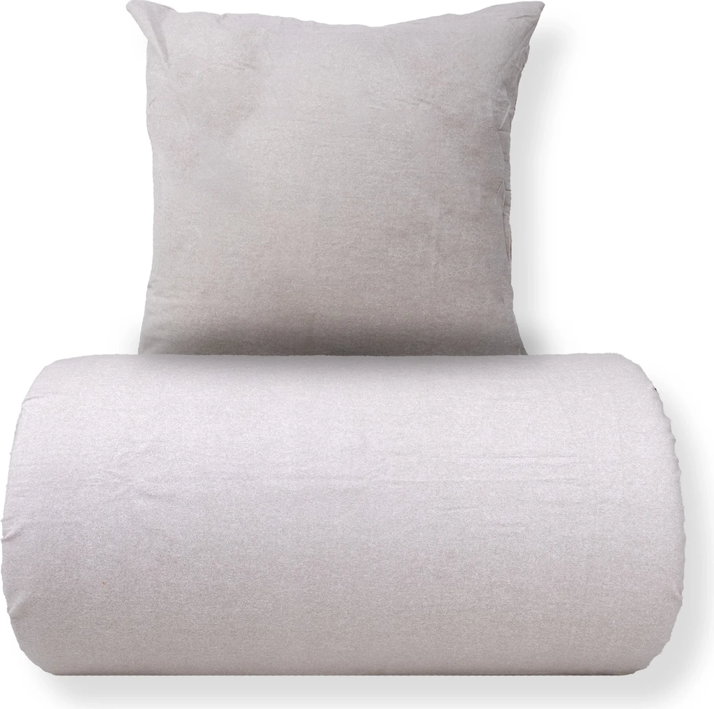 Sengetøj 140x200 cm - Bomulds flonel - Grey Melange