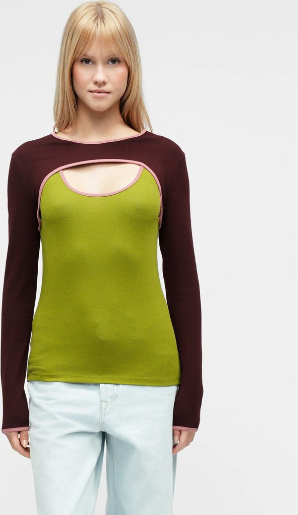 langærmet t-shirt - plum/callagreen