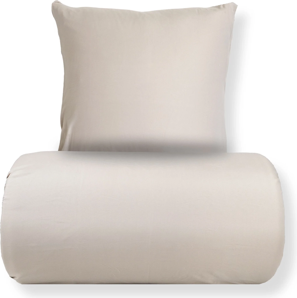 Sengetøj 140x200 cm - Microfiber - Ensfarvet beige