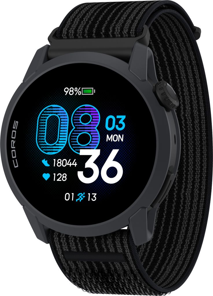 Coros Pace 4 GPS Sportsur - 1.2" AMOLED, 4GB Musiklagring - Sort med Nylonrem