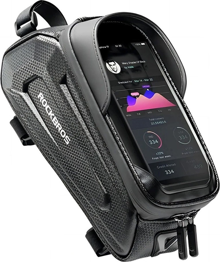 Rockbros B68-1 frame-mounted bicycle bag with phone pocket 1.7l black