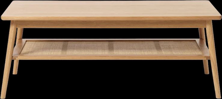 barrali sofabord med flet, naturlig egetræ 60x120cm