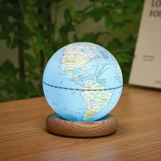 Gingko - Atlas Globe Lamp - Lightblue Mini White Ash  base