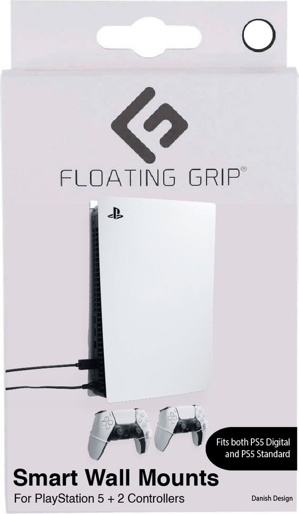 Floating Grip PS5/Controller Vægbeslag (Deluxe) Hvid/Blå