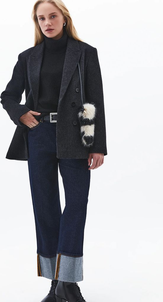 soft touch roll neck - striktrøje - black