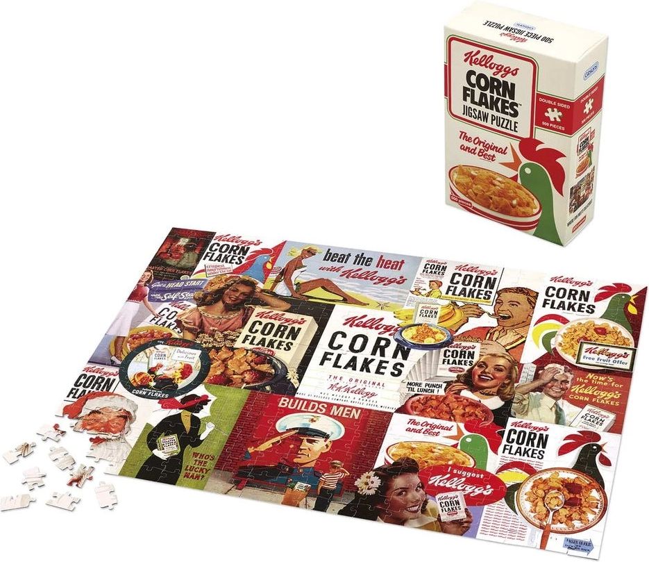 dobbelt-sidet puslespil kellogg's cornflakes 500 brikker