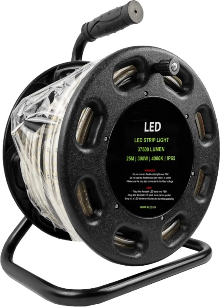 25m Arbejdslys tromle, 230V Pro LED strip, 300W, neutral hvid