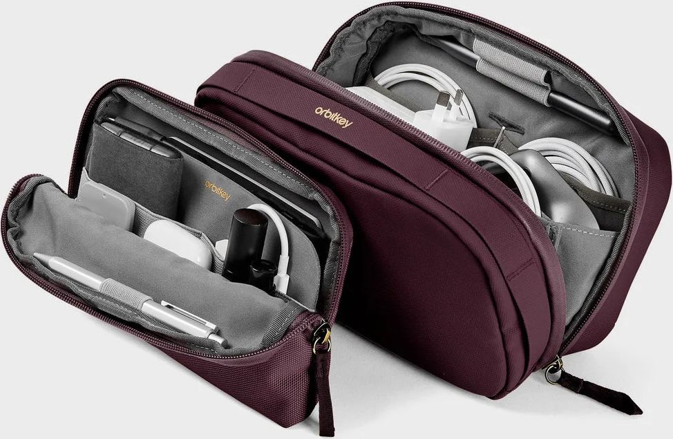 orbitkey - 2-in-1 tech pouch - plum