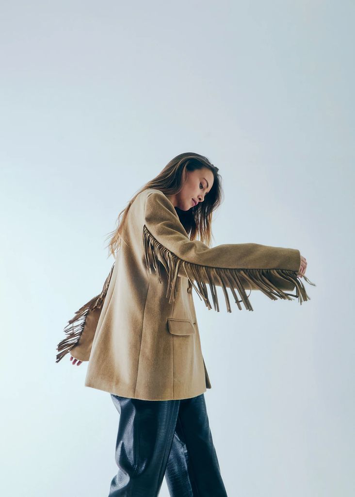 Fringe wool blazer - Camel
