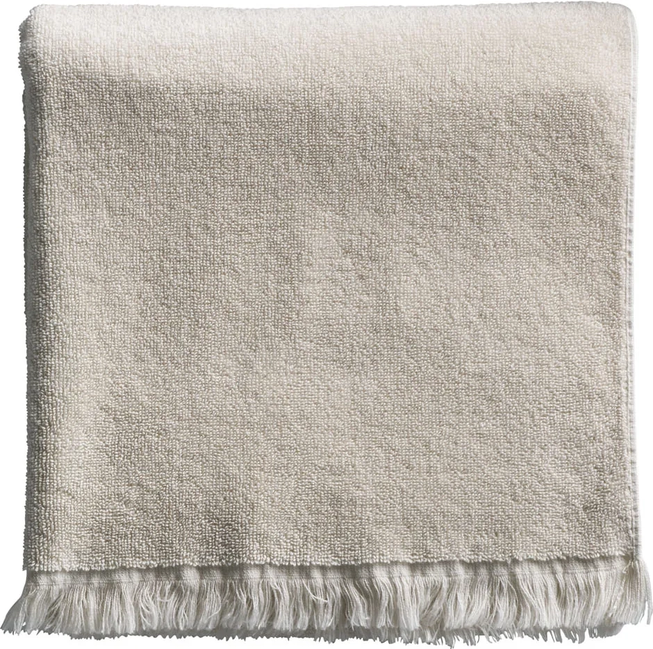 tine k home frill håndklæde i bomuldsfrotté, 50 x 100 cm – sand