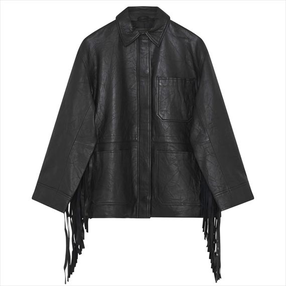 2ndday bruchet fine leather jakke, meteorite black