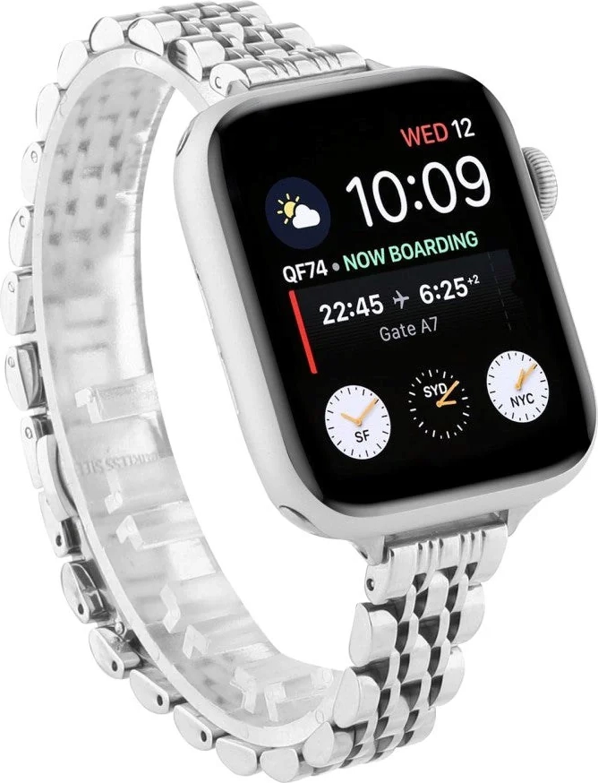 apple watch (38/40/se/41/42mm) rustfri stål rem - sølv