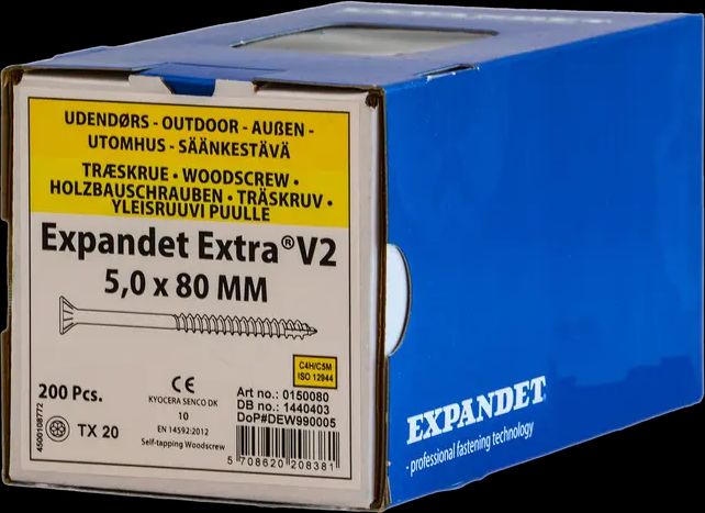 expandet spånskrue 6 x 150 mm tx30 100 stk.