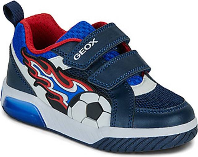 Geox Inek Boy Navy Red Trainers - Marine