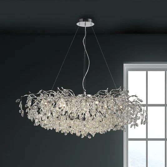 paul neuhaus ricicle-lysekrone, krom, længde 120 cm