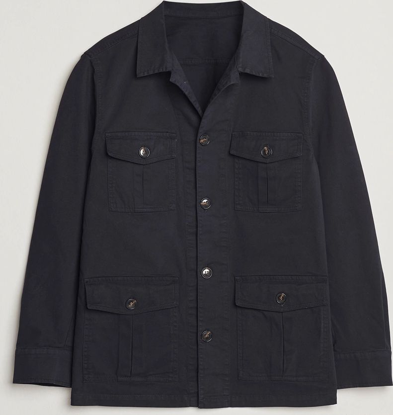 Oscar Jacobson Safari Shirt Jacket - Navy - L