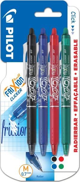pilot frixion clicker | m | valuepack | 4 farver