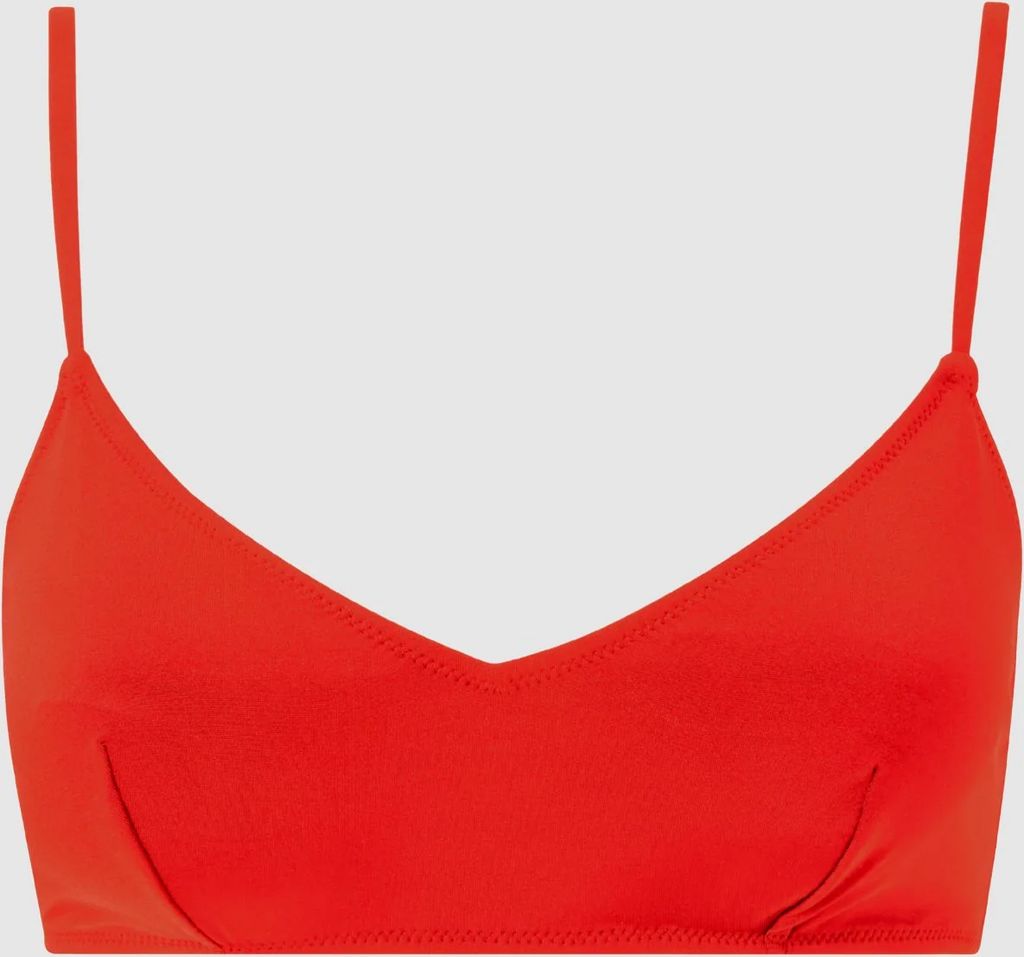 strappy scoop bikini top papaya