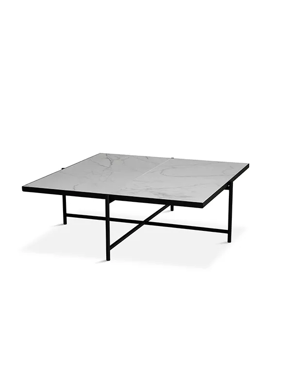 coffee table 90, hvid marmor fra handvärk