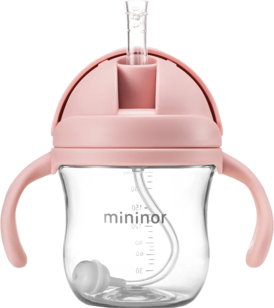 Mininor Sugrörsmugg 220ml Rosa